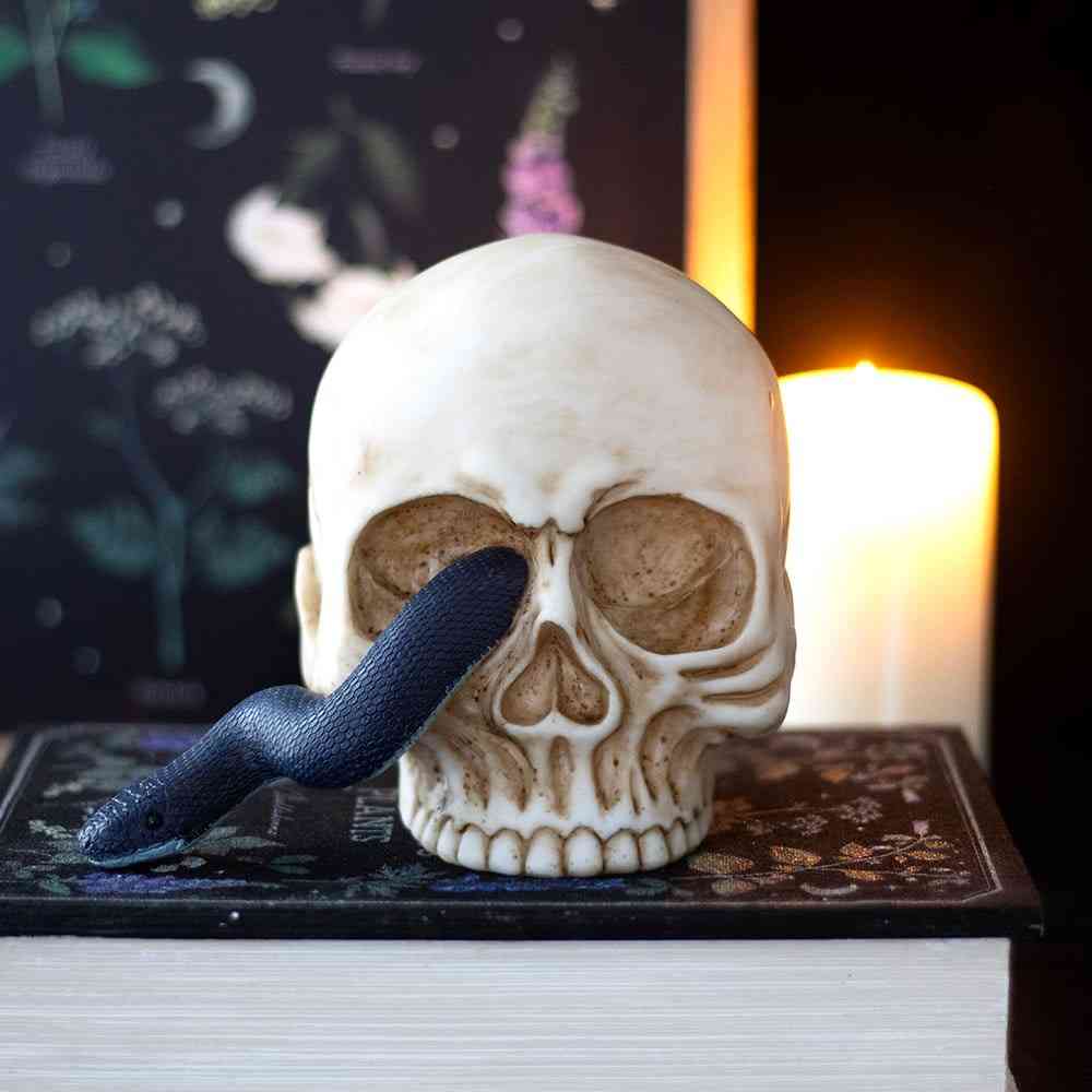 Something Different - Skull Ornament with Snake Figurine - Multicolore